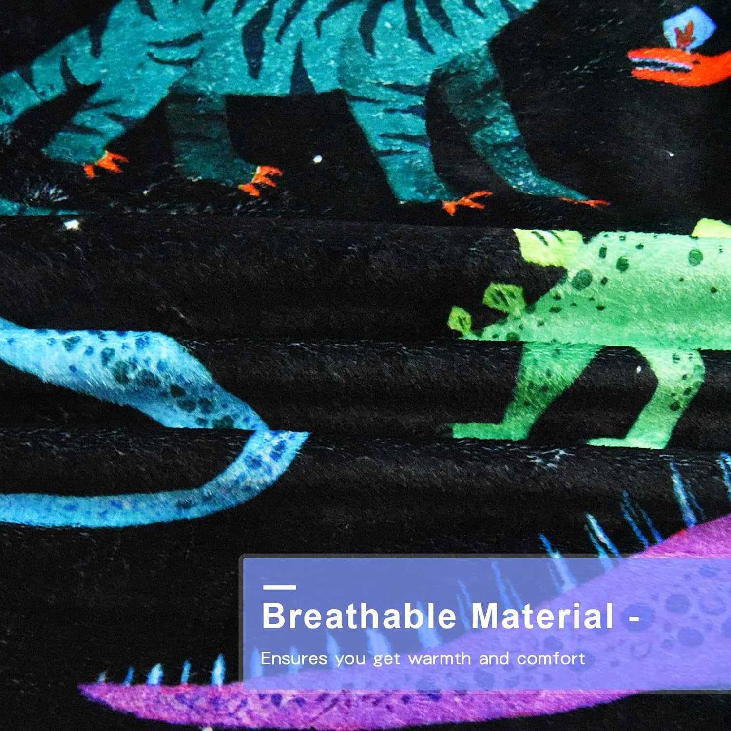 Kids Dinosaur Throw Blanket for Boys Girls, Cute Dinosaurs Blanket for Sofa Bedroom Living Room - 40X50 Inches Black Blanket Dino Perfect Kids Gifts for Boys Girls Christmas Birthday Gift image number 5