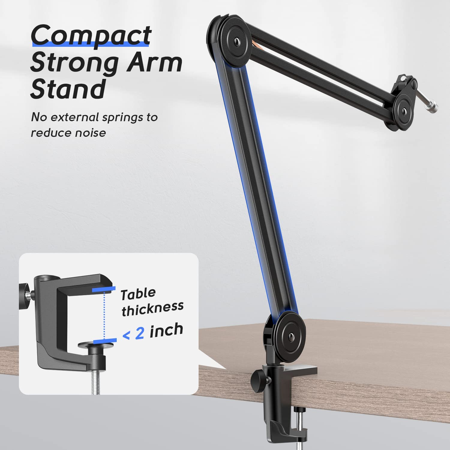 FIFINE Microphone Arm Stand-Heavy Duty Boom Arm, Suspension Scissor Adjustable Mic Stand with Desk Mount, 5/8" Screw, Cable Ties, for Recording Gaming Streaming Podcasting-Bm63 image number 4