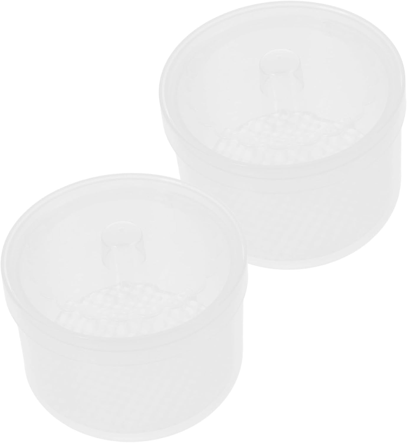 2Pcs Plastic Nail Tool Cleaner Box with Double-Layer Filter for Manicure Tweezers Sterilizer Tray Pink Organizer Case Suitable for Nail Art