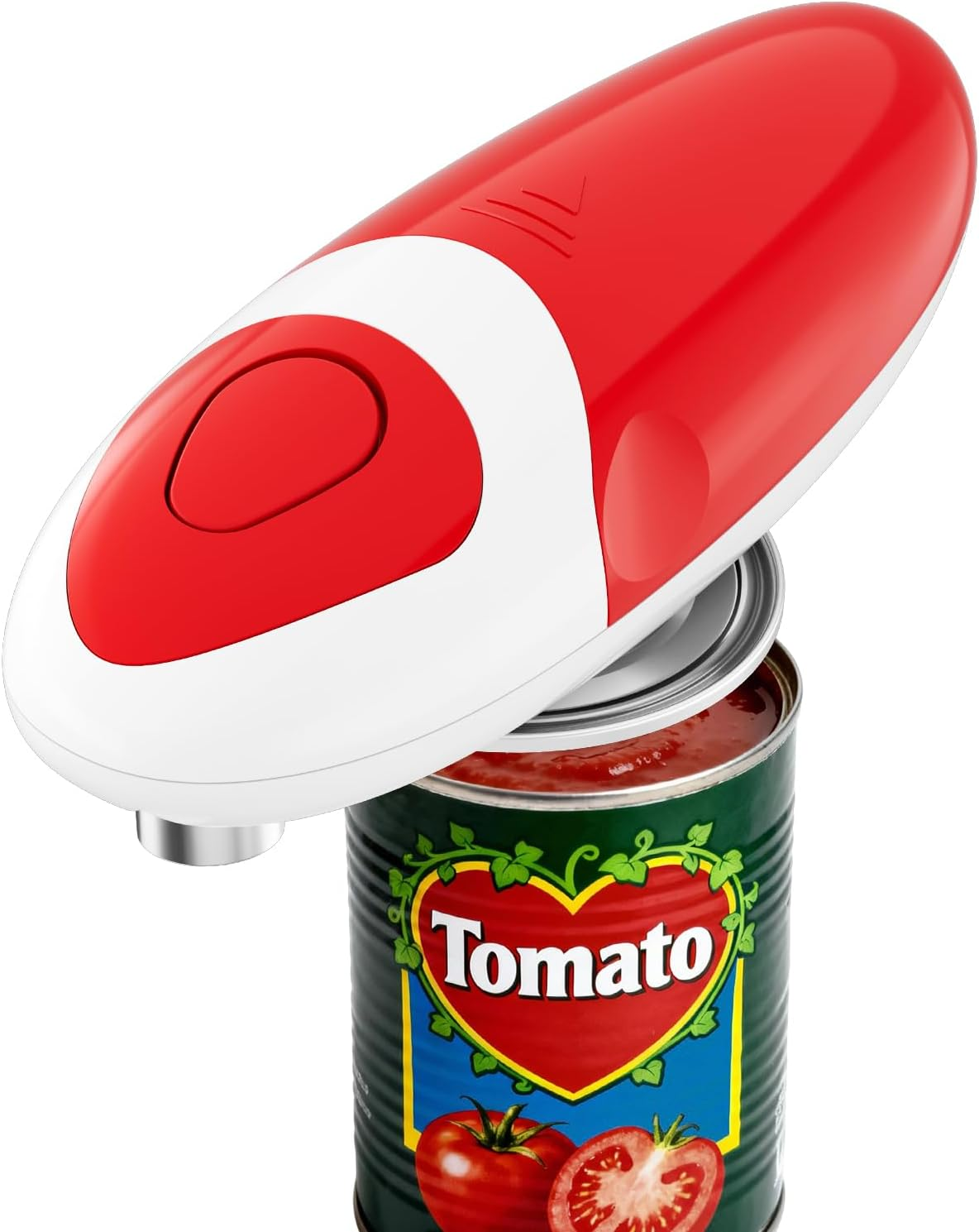 Electric Can Opener for Seniors One Touch - Easy Use, Smooth Edge Side Cut Auto Can Opener with Power Motor Fits All Can Sizes - Battery Operated, Hand Free for Kitchen by Befumly (Red)