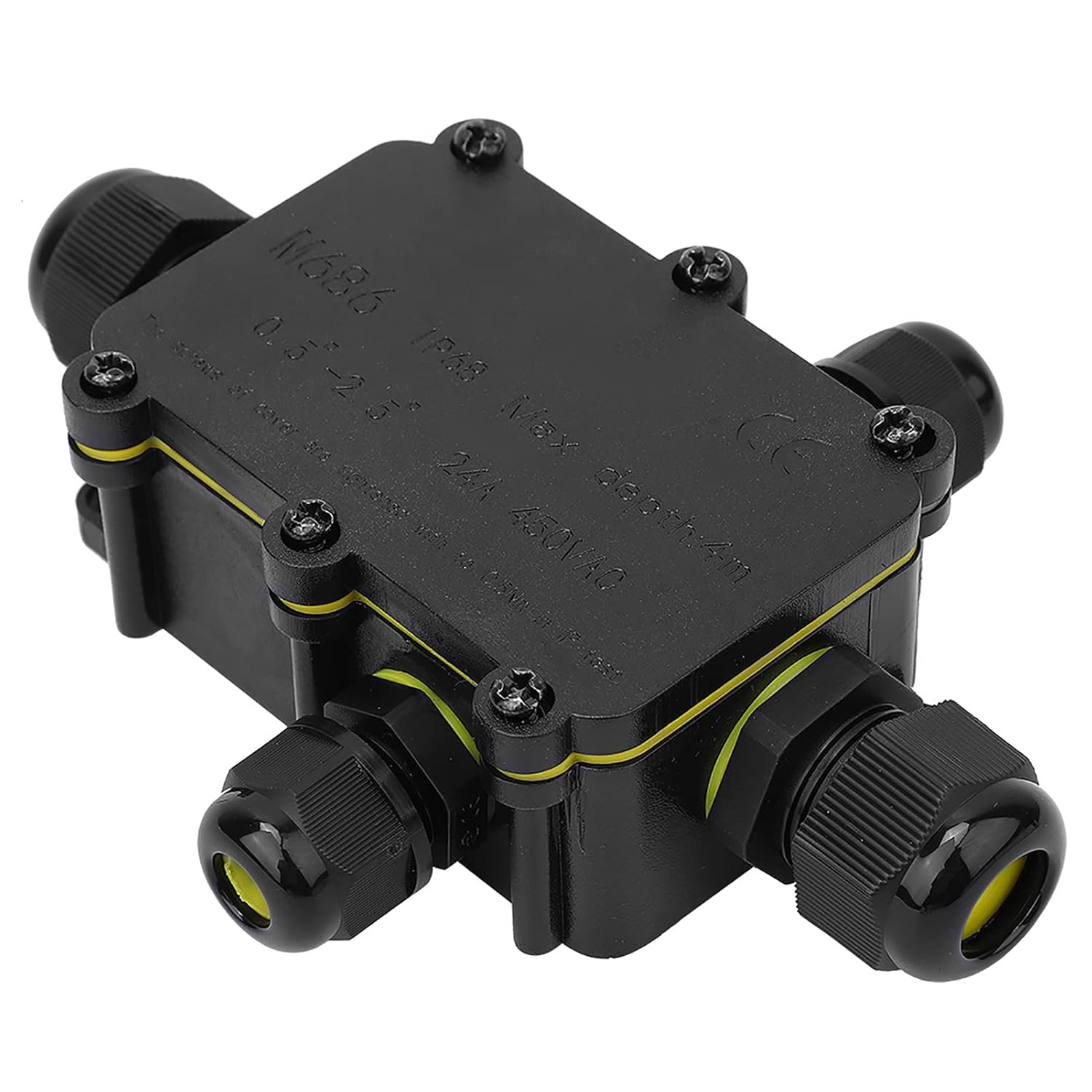 Eujgoov IP68 Junction Box Underwater Electrical Connection Box Plastic Enclosure with 450VAC 24A T100 for Home Garden Construction Factory (4 Way) image number 2