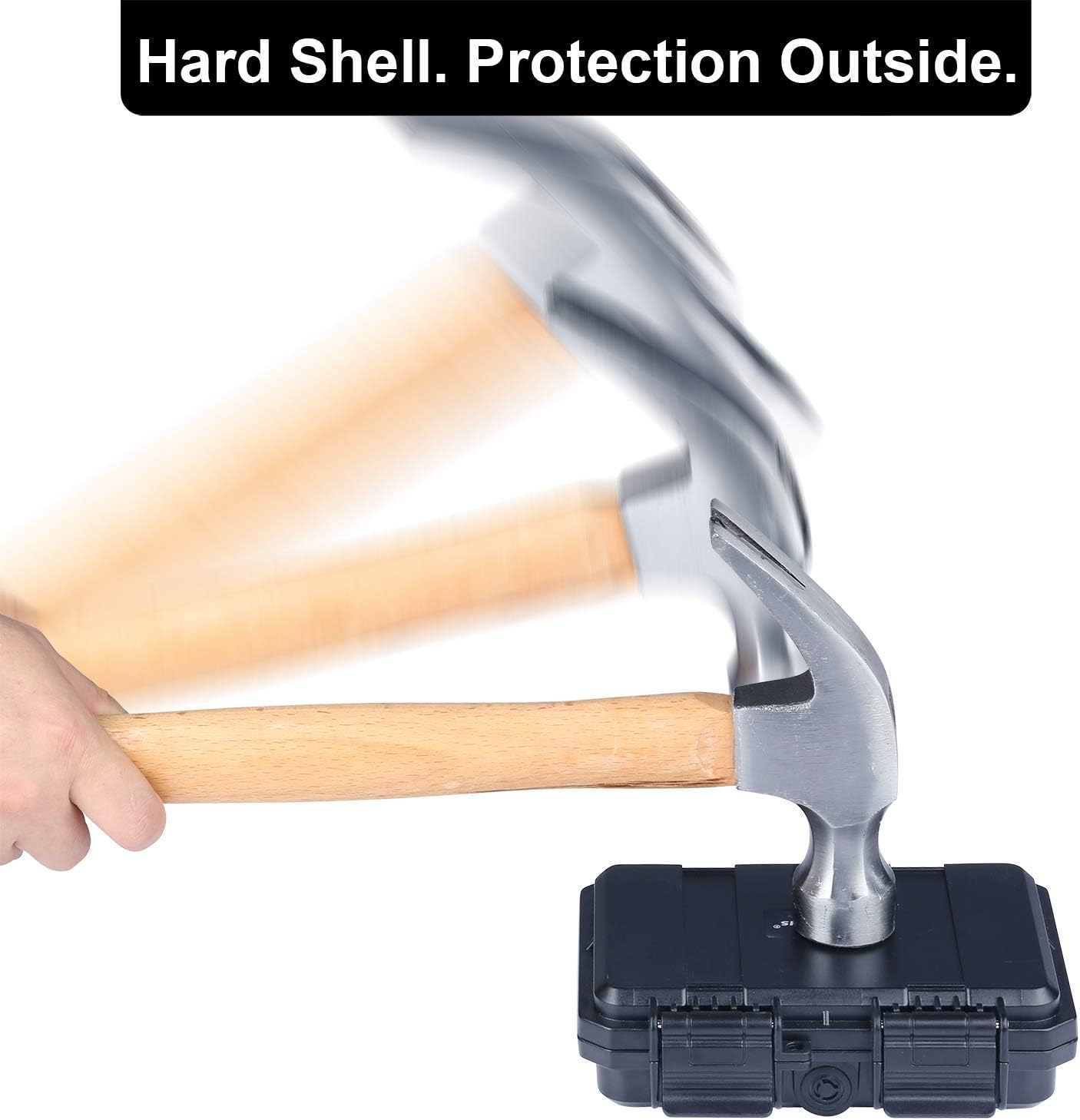 Lykus HC-1410 Mini Hard Case Dry Box with Foam Insert, Interior Size 14X9X3.8 Cm, IP66 Splash-Proof