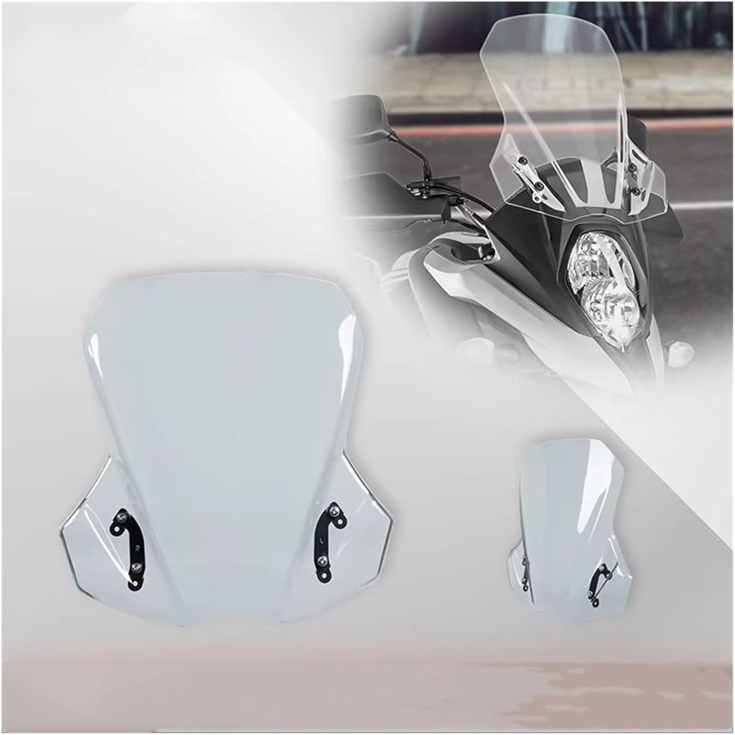 Motorbike Windscreen for Suzuki for DL650 for V-Strom650 2017-2023 Motorcycle Windscreen Windshield Wind Shield Screen Protector Parts Double Bubble Windshield(Light Smoke)