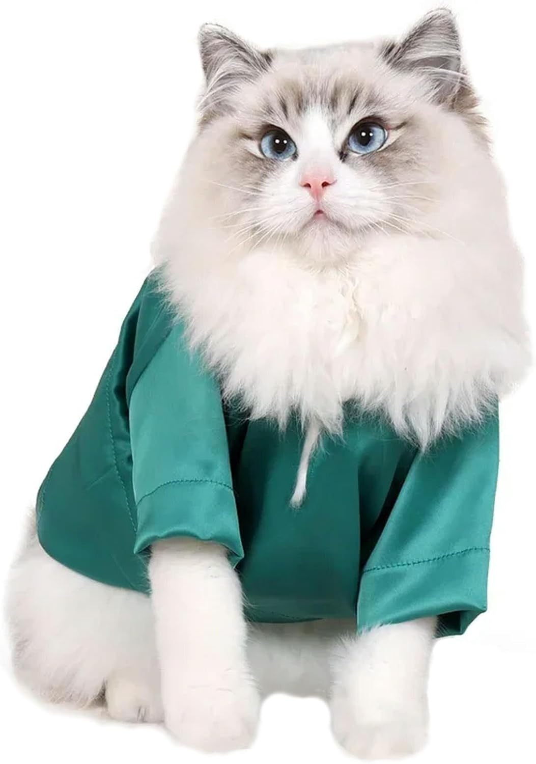 IUOUTG Summer Cat Shirts Cute Pullover Kitten T-Shirts with Sleeves Cool Breathable Pet Clothes Cat Pajamas Thin Cat Outfit for Male Female Cats All Season