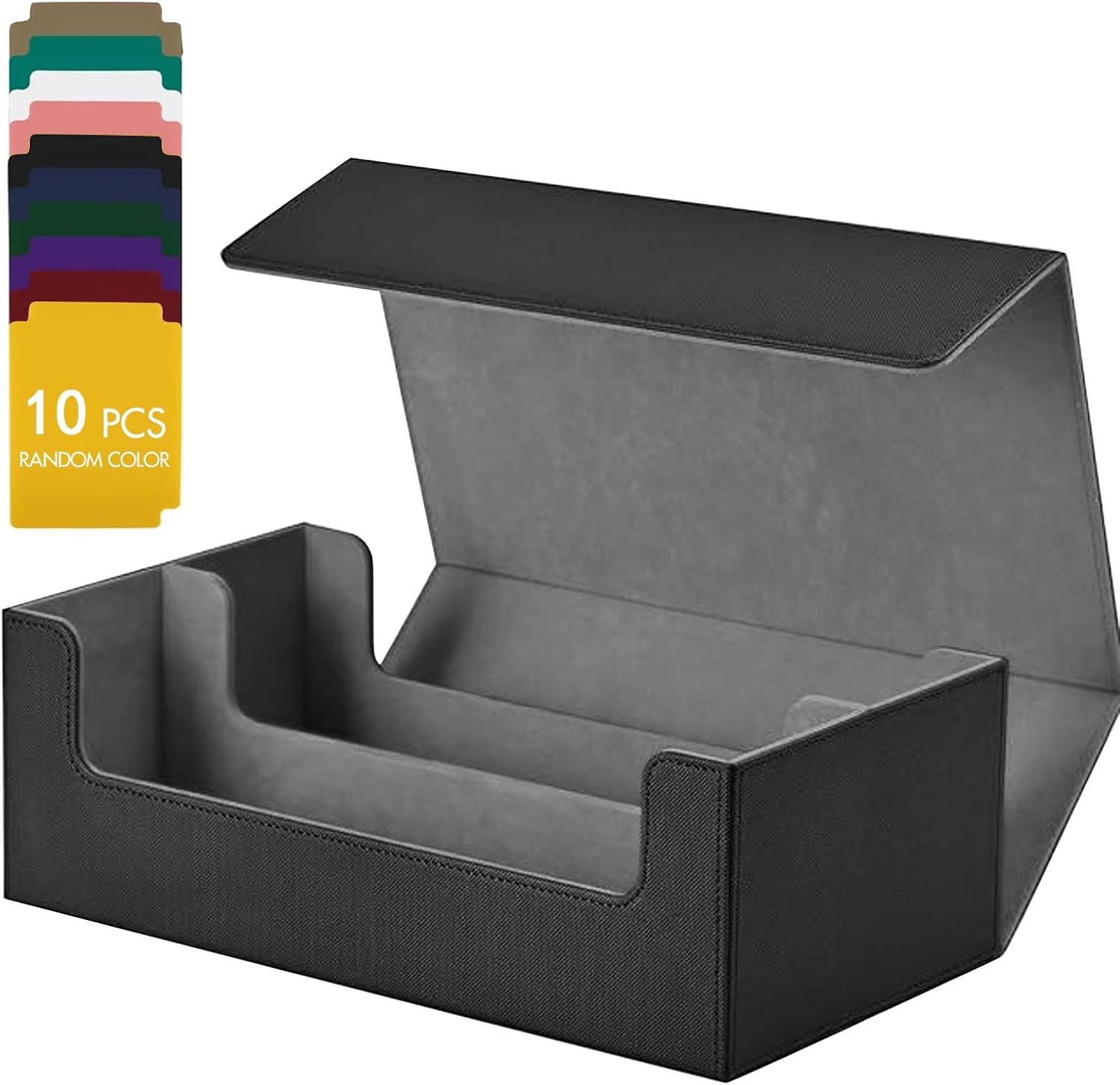 3-Row Card Storage Case for 1800+ Cards,Mtg Deck Box Storage Trading Card Storage Box Mtg Card Storage Magic Card Storage Box Trading Card Box Ideal for Trading Cards and Sports Cards &ndash; Black & Grey