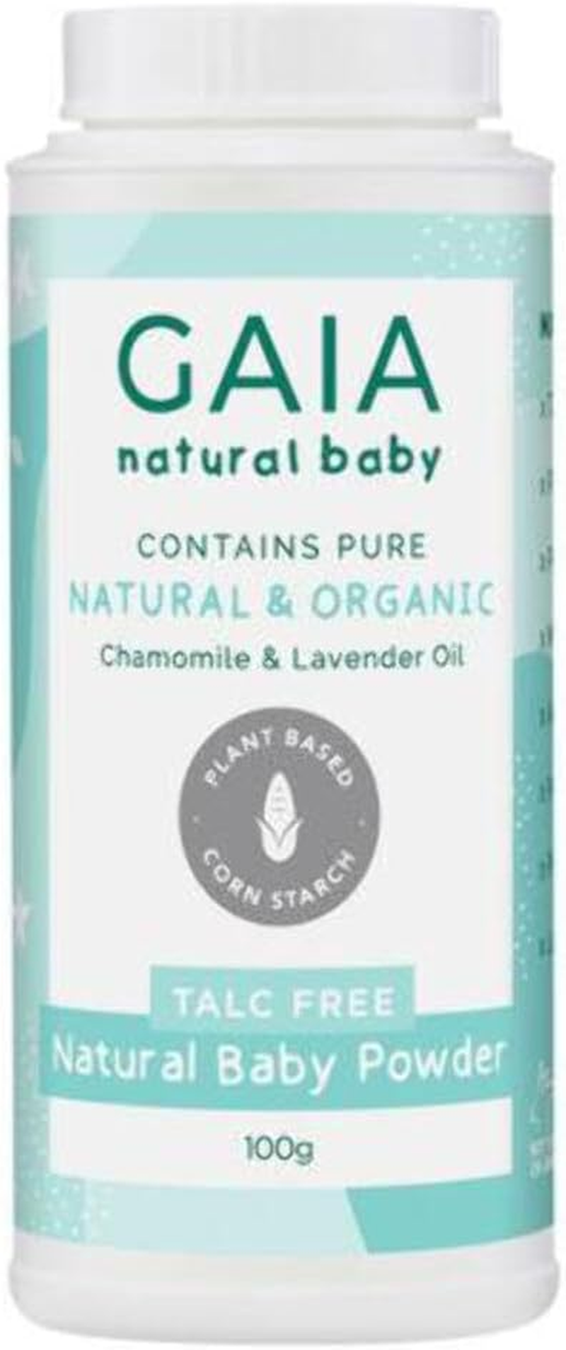 Gaia 100G Natural/Pure/Organic Baby Powder Vegan Friendly/Talc Free Cornstarch image number 1