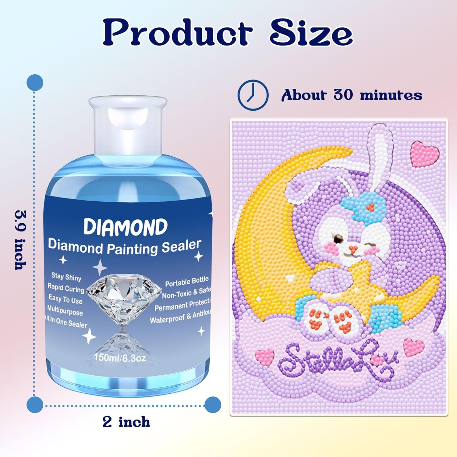 EIGTWEN Diamond Painting Sealer 150Ml，Can Maintain a Permanent Diamond Painting Art（2 Pcs） image number 2