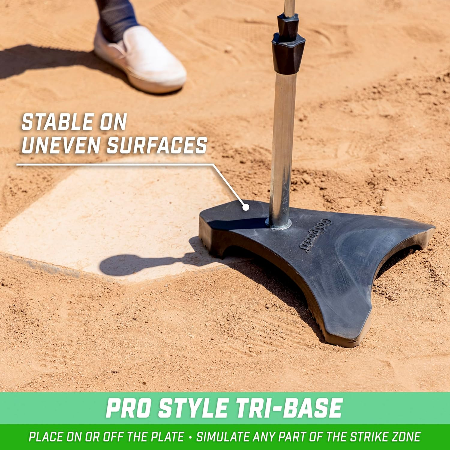 Gosports Baseball & Softball Pro Batting Tee with Heavy-Duty Tripod Base Design and Adjustable Height image number 3