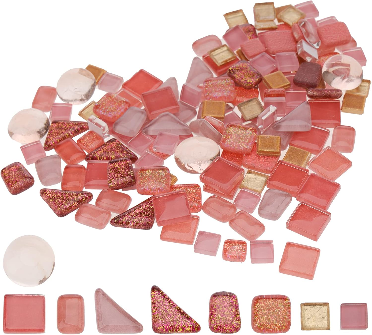 Folmywy Glass Mosaic Tiles Pieces Stained Glass 220G Green Assorted Shapes Shine Crystal for Crafts DIY Home Gifts Jewelry Art Creative Flowerpots Puzzle