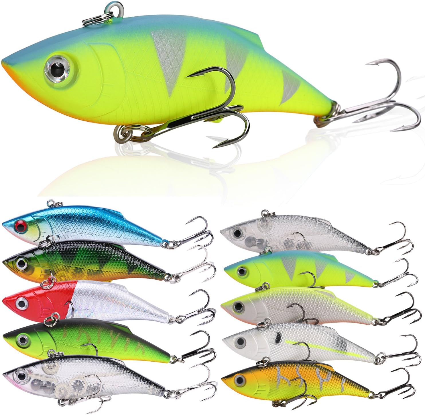 Sougayilang Minnow Fishing Lures Crankbaits Set Fishing Hard Baits Swimbaits Boat Topwater Lures for Trout Bass Perch Fishing