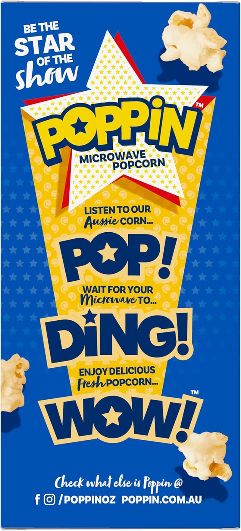 Poppin Microwave Popcorn Original Butter 100G X 4 Multipack Box X 4 (1,600G Total) image number 6