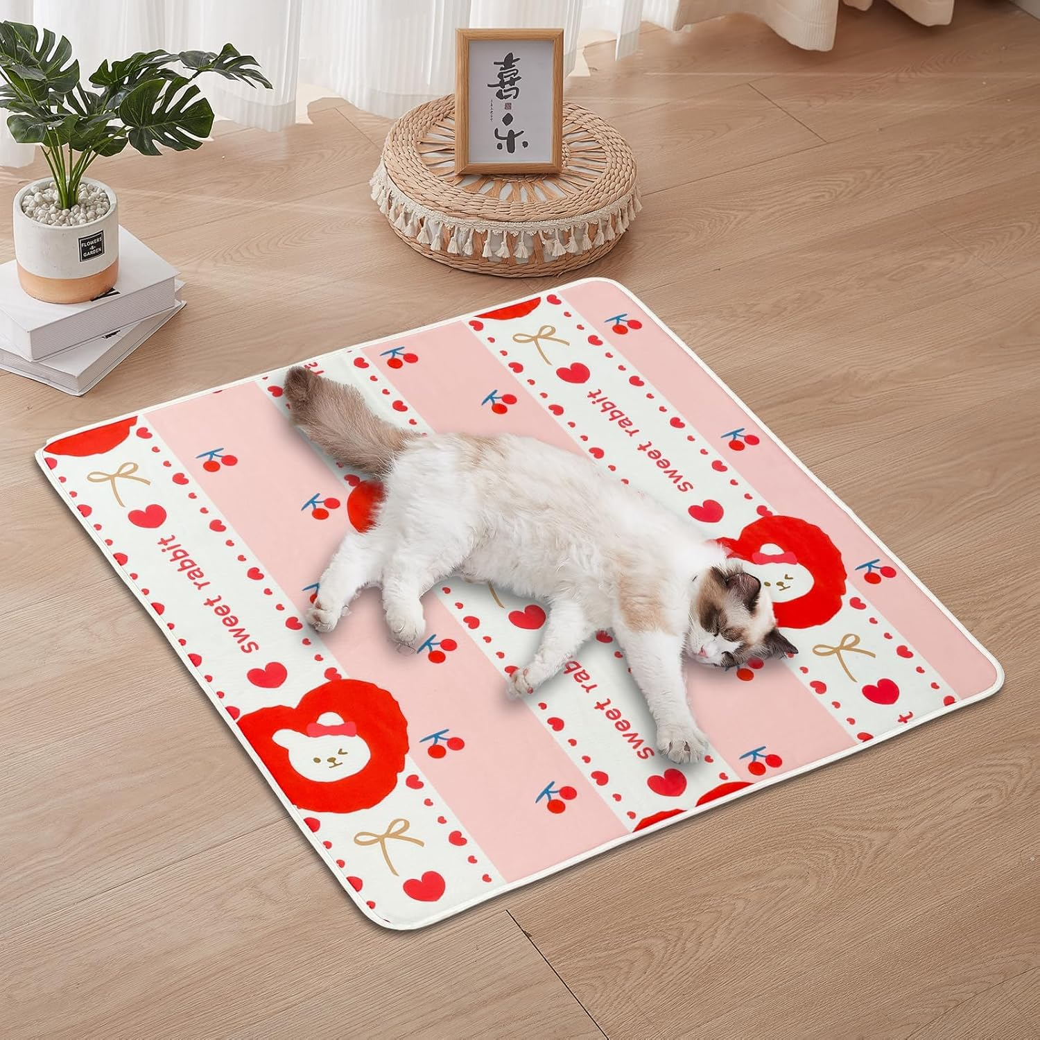 Lovely Dog Crate Mat, Anti-Slip Bottom, Waterproof Reusable Whelping Playpen Crate Reusable Washable Pet Mattress Pads, Pet Training Pads image number 2