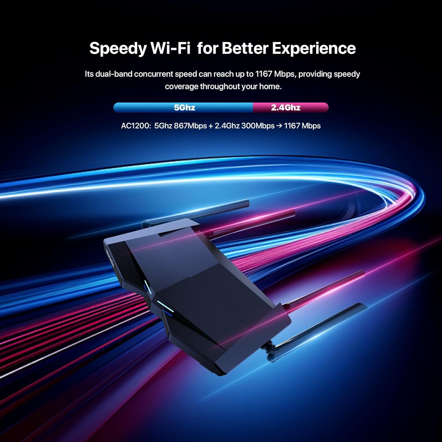 Tenda AC1200 Smart Wifi Router, High Speed Dual Band Wireless Internet Router with Smart APP, 4 X 1000 Mbps Gigabit Ports, Supports Guest Wifi, Access Point Mode, Ipv6 and Parental Controls(Ac10) 2025 image number 5