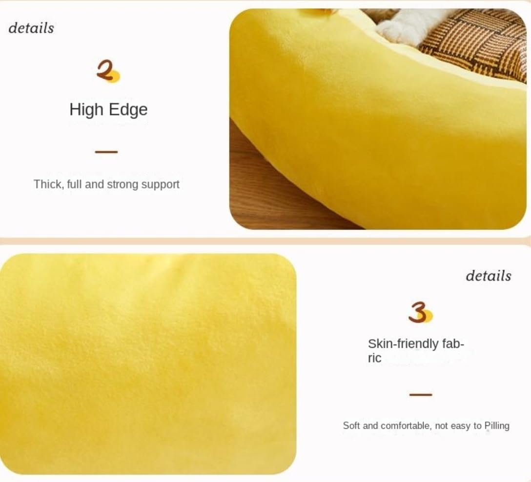 Dog Bed Cat House Pet House Pet Bed Orthopedic Dog Couch Bed with Removable Washable Cover and Nonskid Bottom Dog Beds for Large Medium Dogs Dog House Cat Bed Pet Nest ( Color : Yellow , Size : 62*38* image number 6
