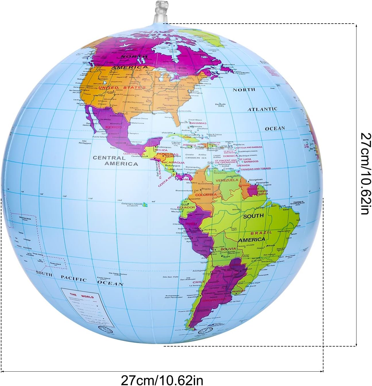 4 Packs Inflatable Global World Globe 38Cm,Explore the World,Educational Geographic for School,Play and Educational Games image number 3