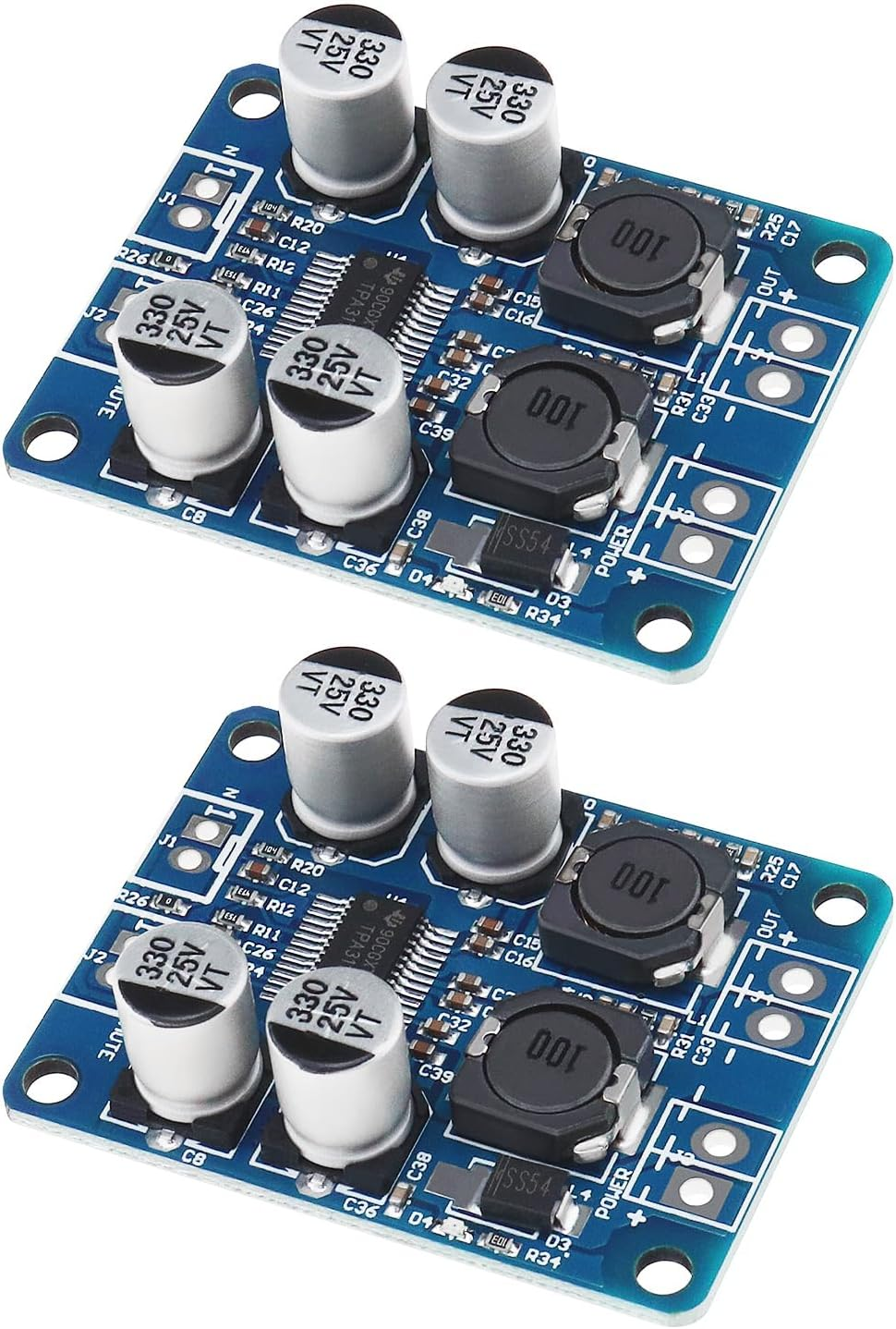 Create Idea 2Pcs PBTL Mono Amplifier Board TPA3118 Mono Digital Audio Amplifier Board Module for Home and Car Audio System Modification 60W DC 8-24V image number 6