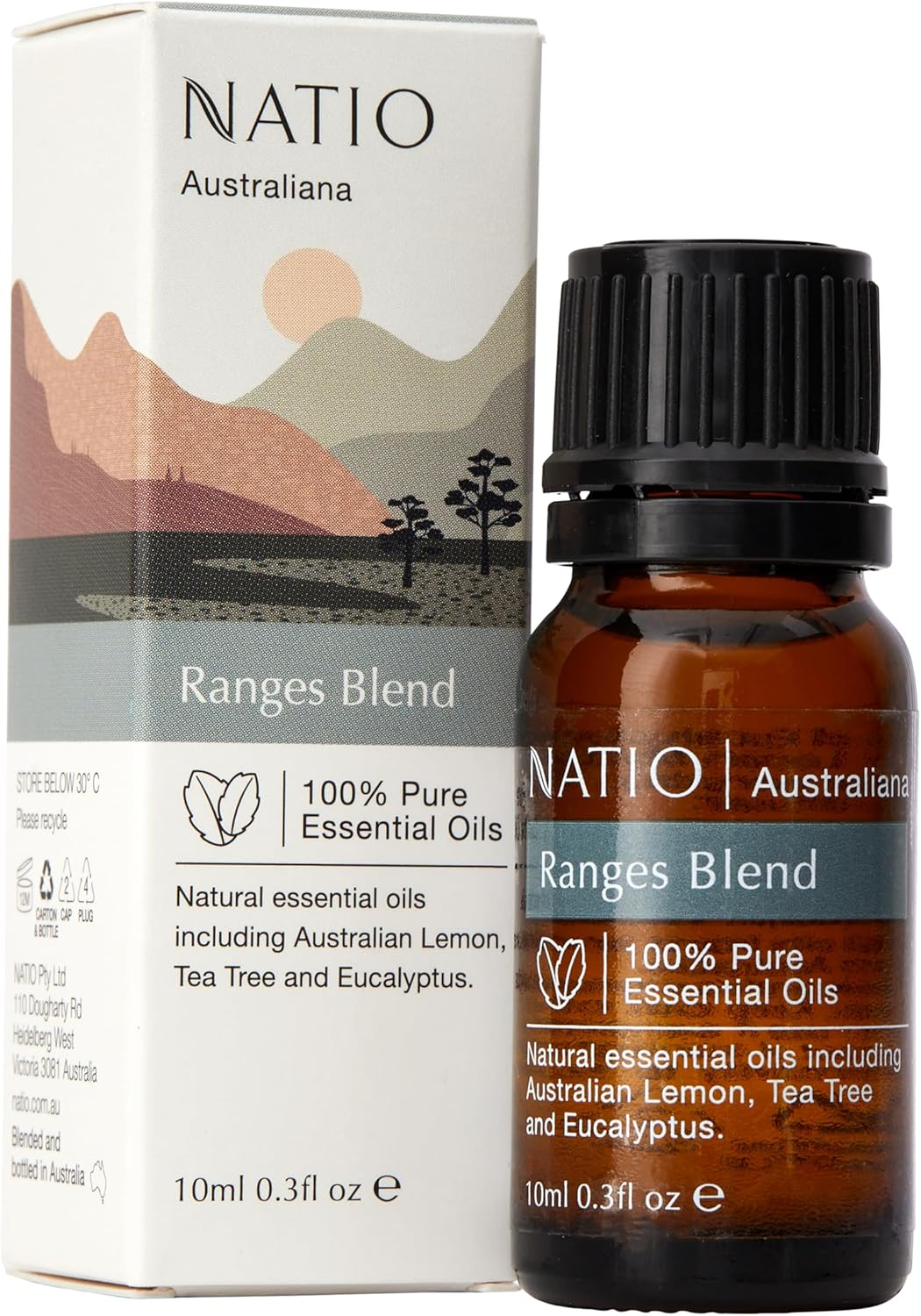 Natio Australia Australiana Pure Essential Oil Blend - Ranges 10Ml - 100% Pure & Natural Essential Oil Blend - Eucalyptus, Lemon, Tea Tree, Peru Balsam, Copaiba Balsam & Gurjun Balsam - Vegan Friendly & Made in Australia image number 3