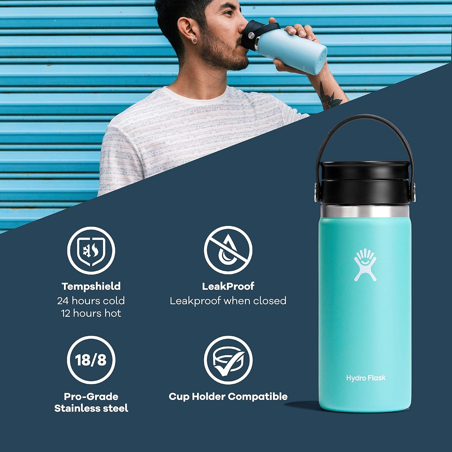 Hydro Flask 12 Oz Wide Flex Sip Lid Agave image number 3