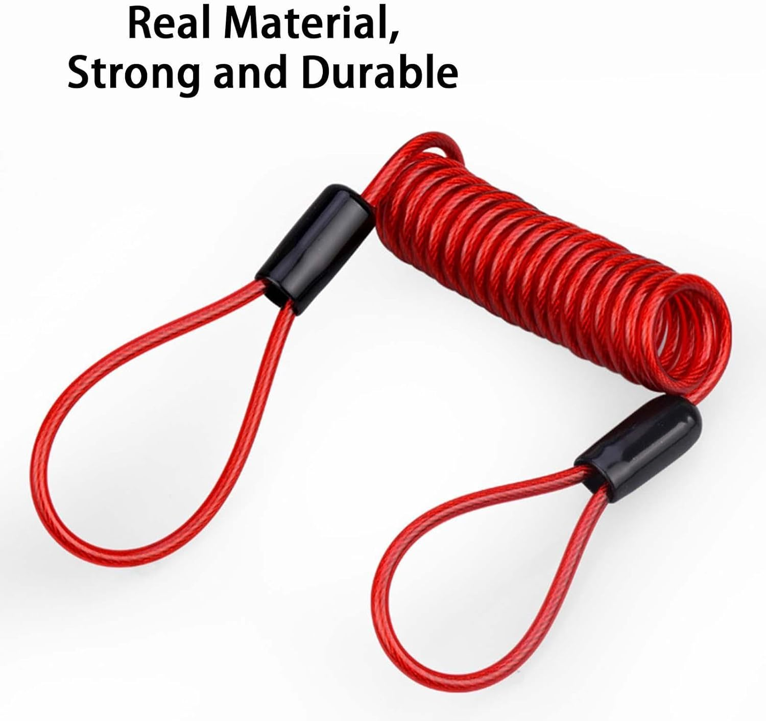 Helmets Lock Cable,Disc Lock Cable for All Kinds of Locks | Disc Lock Reminder Cable, Alarm Lock Security Spring Reminder Cable for Scooter Motorcycle Brake Disc - Black image number 3