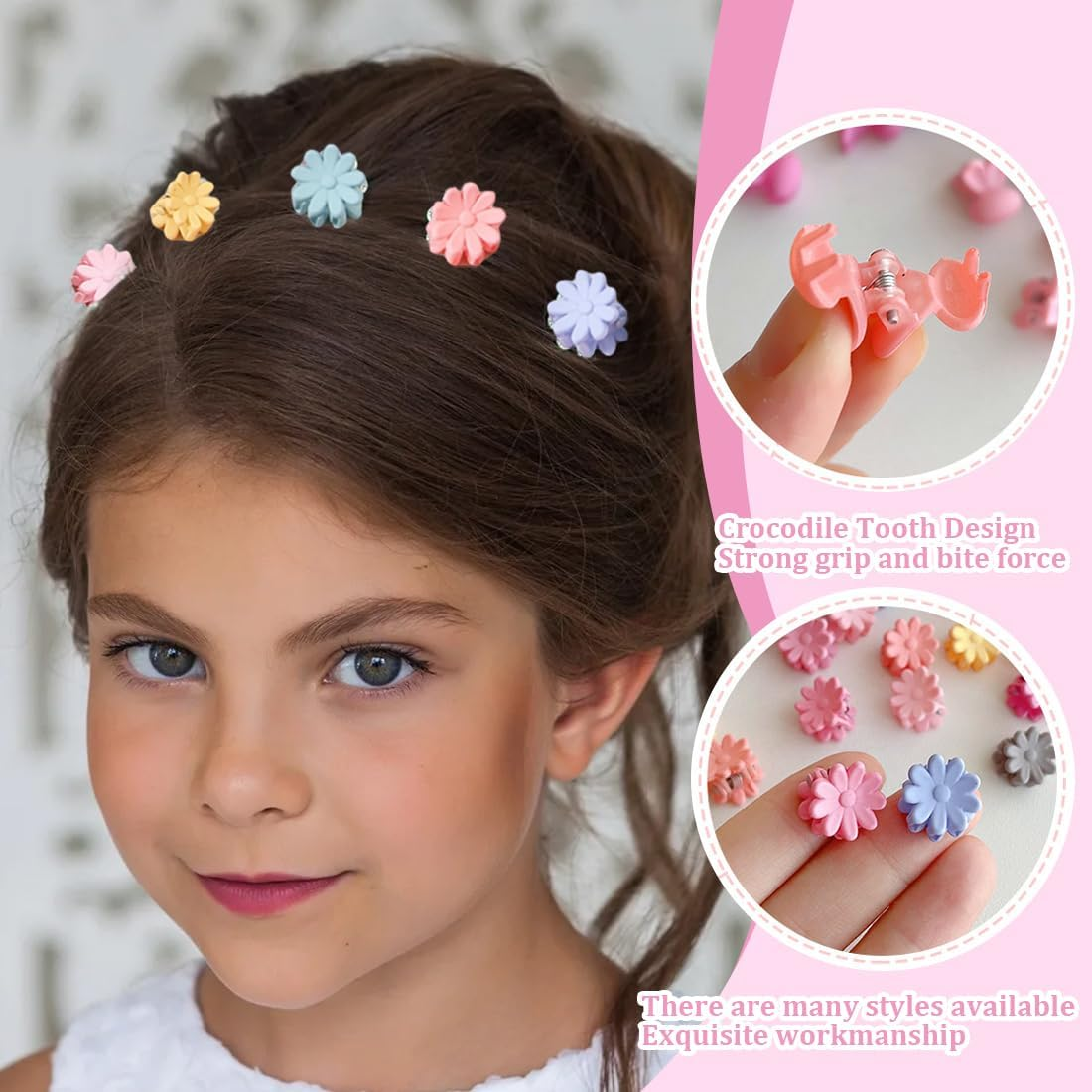 Pack of 36 Small Flower Hair Clips Mini Hair Clips Mini Hair Clips Hair Clips for Little Girls Colourful Hair Clips Daisy Hair Clips