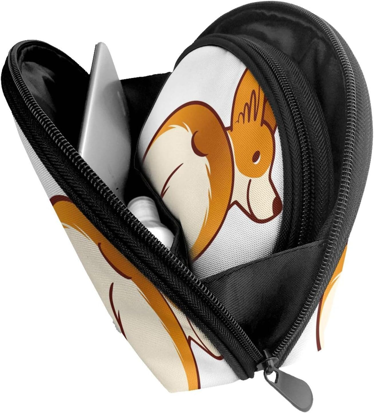 Cozimangoe Coin Pouch Makeup Bags Set, 2 Piece Shell Shape Cosmetic Bag with Pockets for Daily Travel Handbag Lipstick Keys Toiletry, Personalized Corgi Dog Funny Butt image number 6