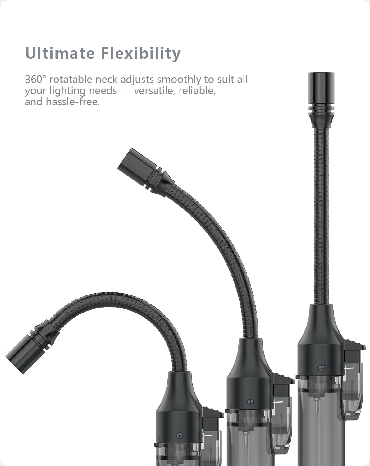 Long Flexible Lighter Jet Flame Torch Lighter Refillable Windproof Lighter for for BBQ, Stove, Candle, Kitchen Cooker, Hobs, (Sold without Gas)(Pack of 2) image number 5