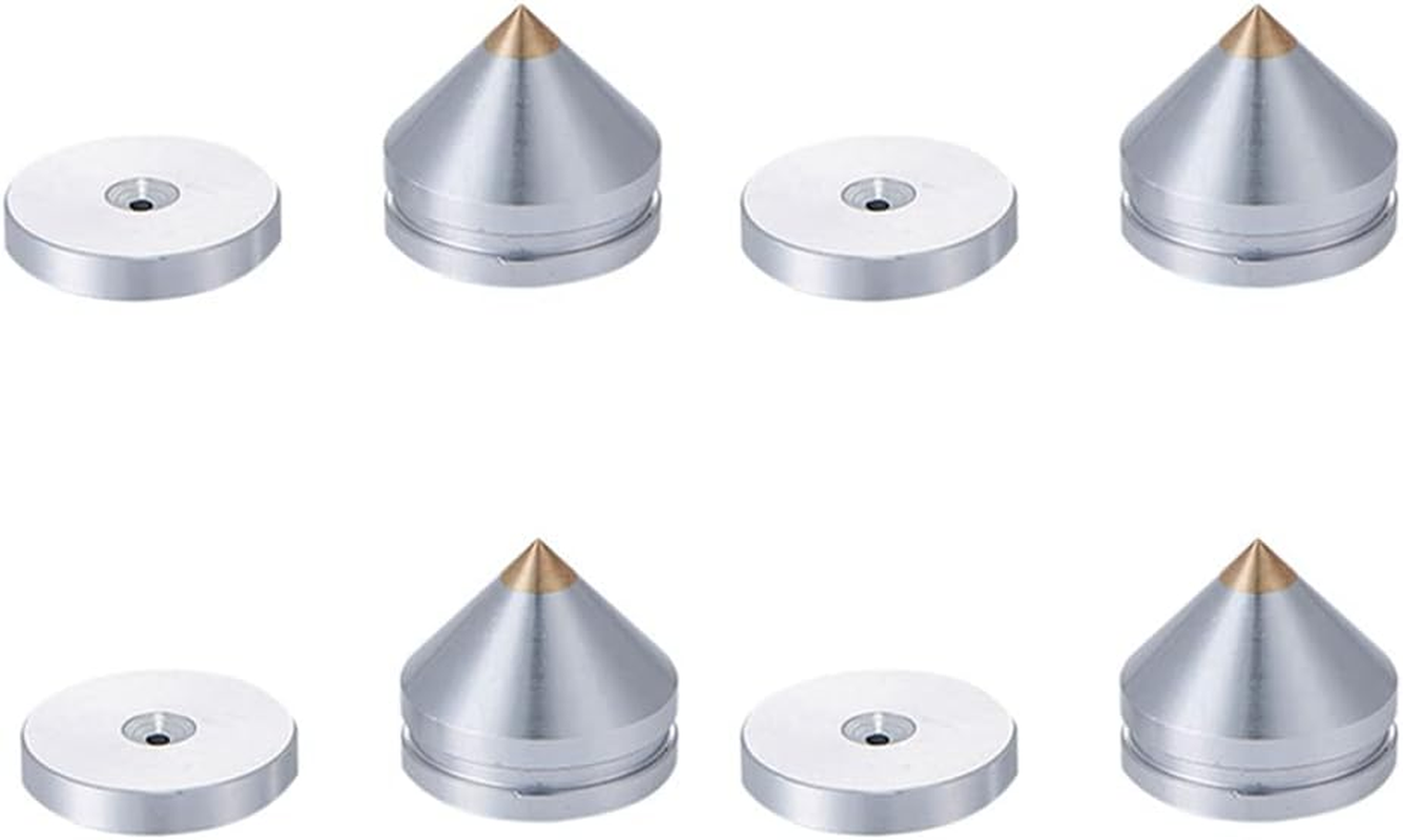 Ysyaxsyt 4Set Hifi Audio Foot Spikes Cone Floor Foot Nail Aluminum Alloy Speaker CD Cabinet Power Amplifier Computer(Silver) image number 3
