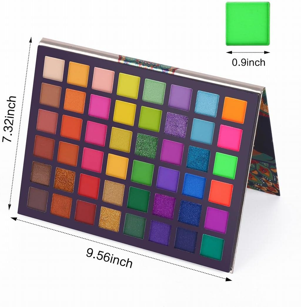 UCANBE EXOTIC FLAVORS Neon Eyeshadow Makeup Palette - 48 Colorful High Pigmented - Rainbow Matte Shimmer Glitter Eye Shadow Make up Pallet Gift Set image number 1