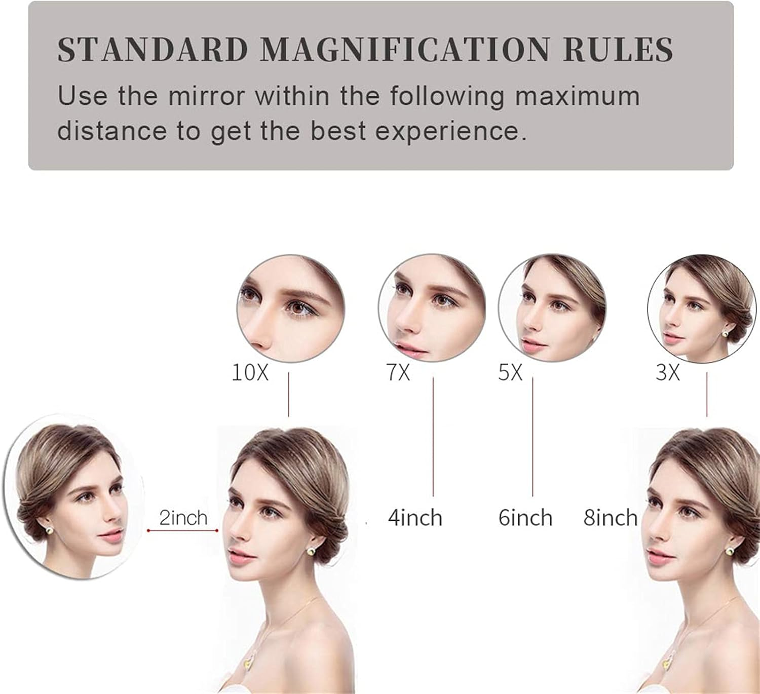 8" Wall Mounted Makeup Mirror with Magnification, Double Sided Magnifying Mirror, Extendable Cosmetic Vanity Mirror for Bathroom,Chrome,7X image number 1