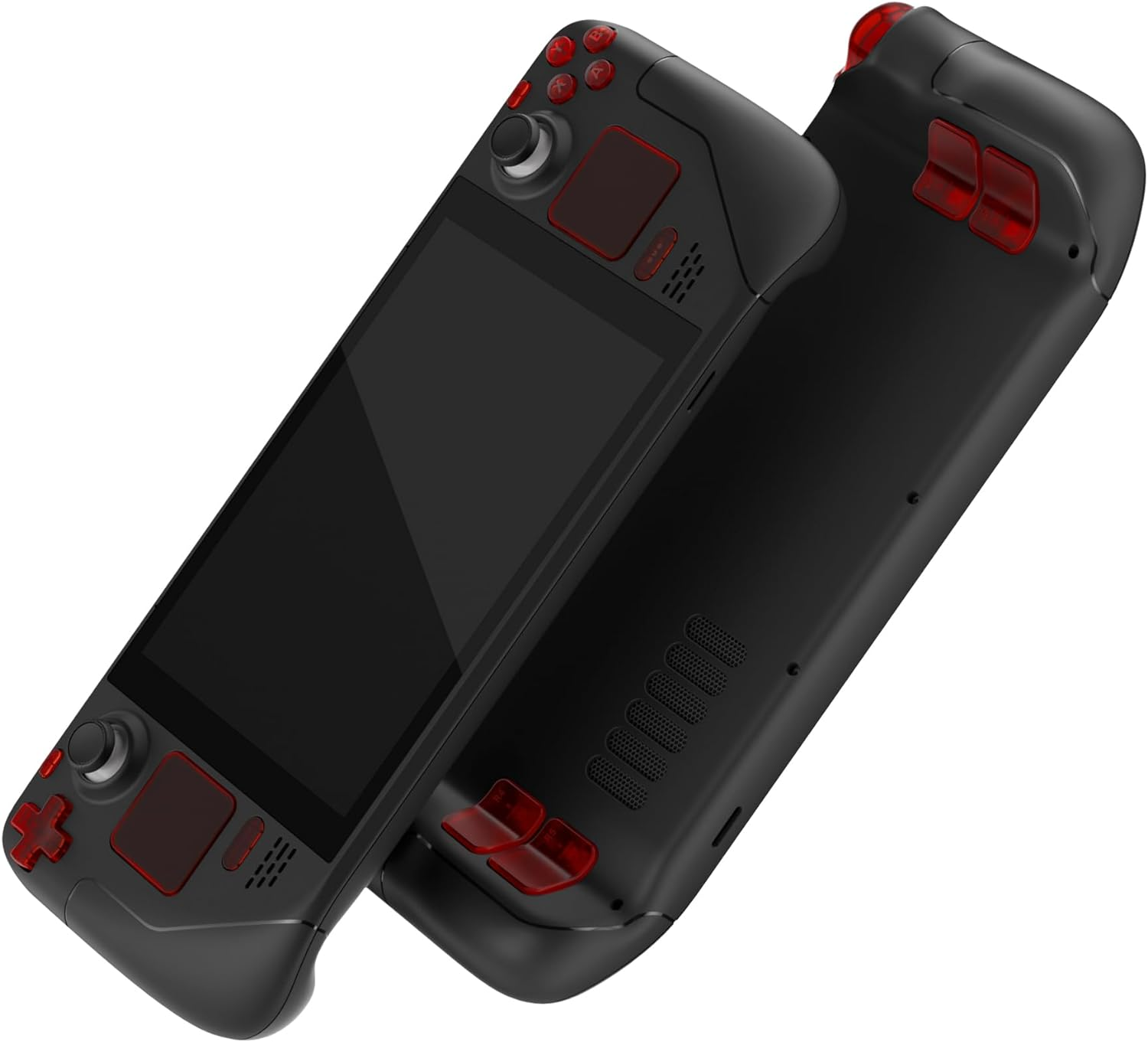 Extremerate Clear Red Replacement Full Set Buttons for Steam Deck, DIY Custom ABXY D-Pad Trackpad Bumpers Triggers Buttons Screwdriver Tools for Steam Deck LCD Handheld Console - Console NOT Included image number 6