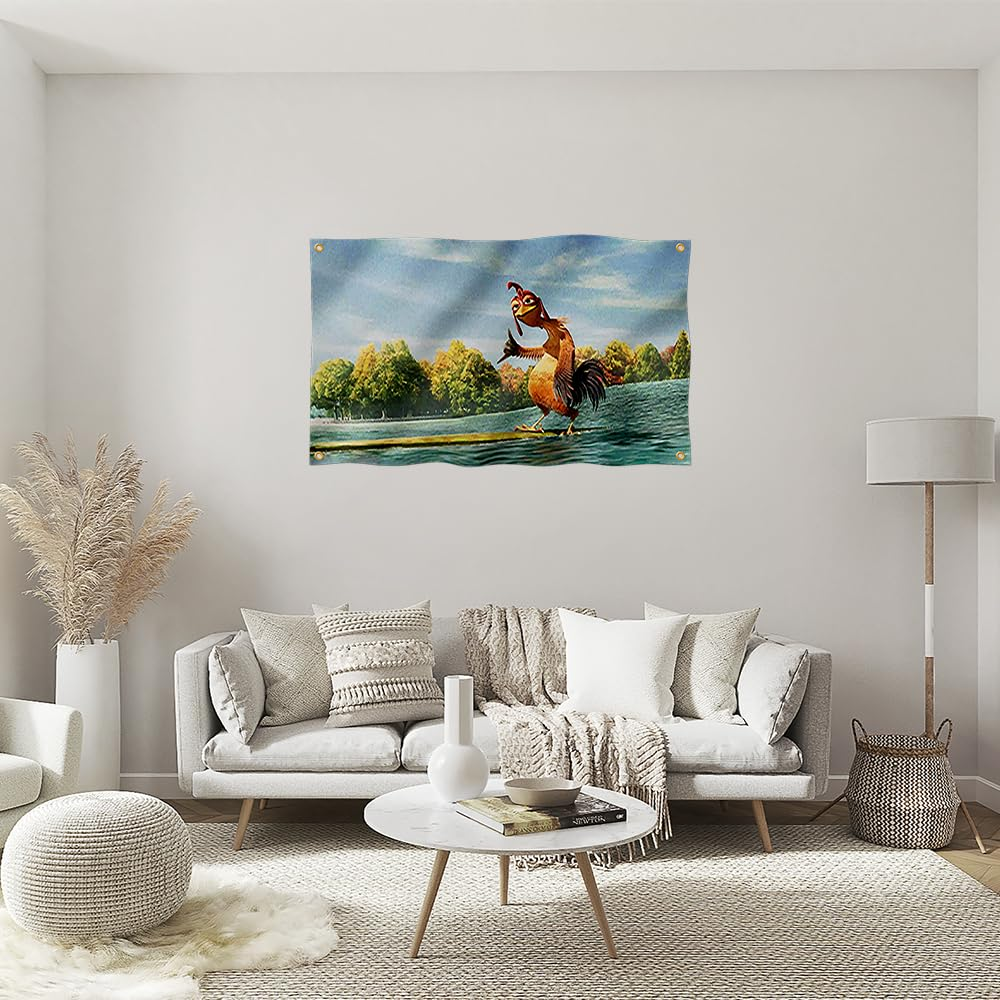 Chicken Joe Flag 4X6Ft Funny Cool Flag Banner Surf'S up Vibrant Colors for College Dorm Room Decorations Double Sewing Edges and 4 Shiny Brass Grommets (4X6Ft) image number 4