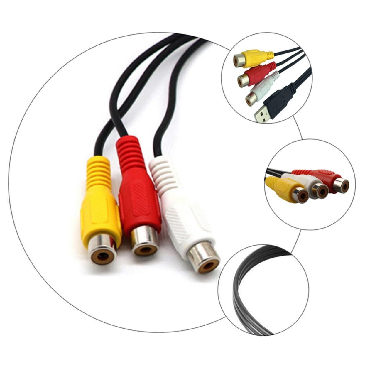 UTHCLO USB to Audio Adapter Cable Set Lightweight for Tv Computer Home Theater Connection image number 5