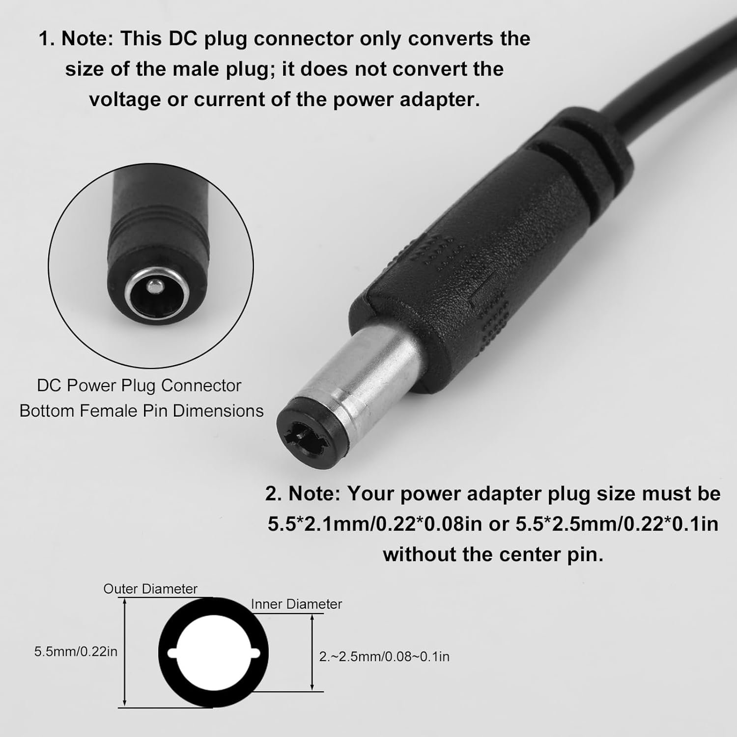 13Pcs DC Adapter Plugs, Interchangeable DC Plug Connector with USB Cable Electronic Device Accessories for Fan Camera Router & LED Strip image number 2