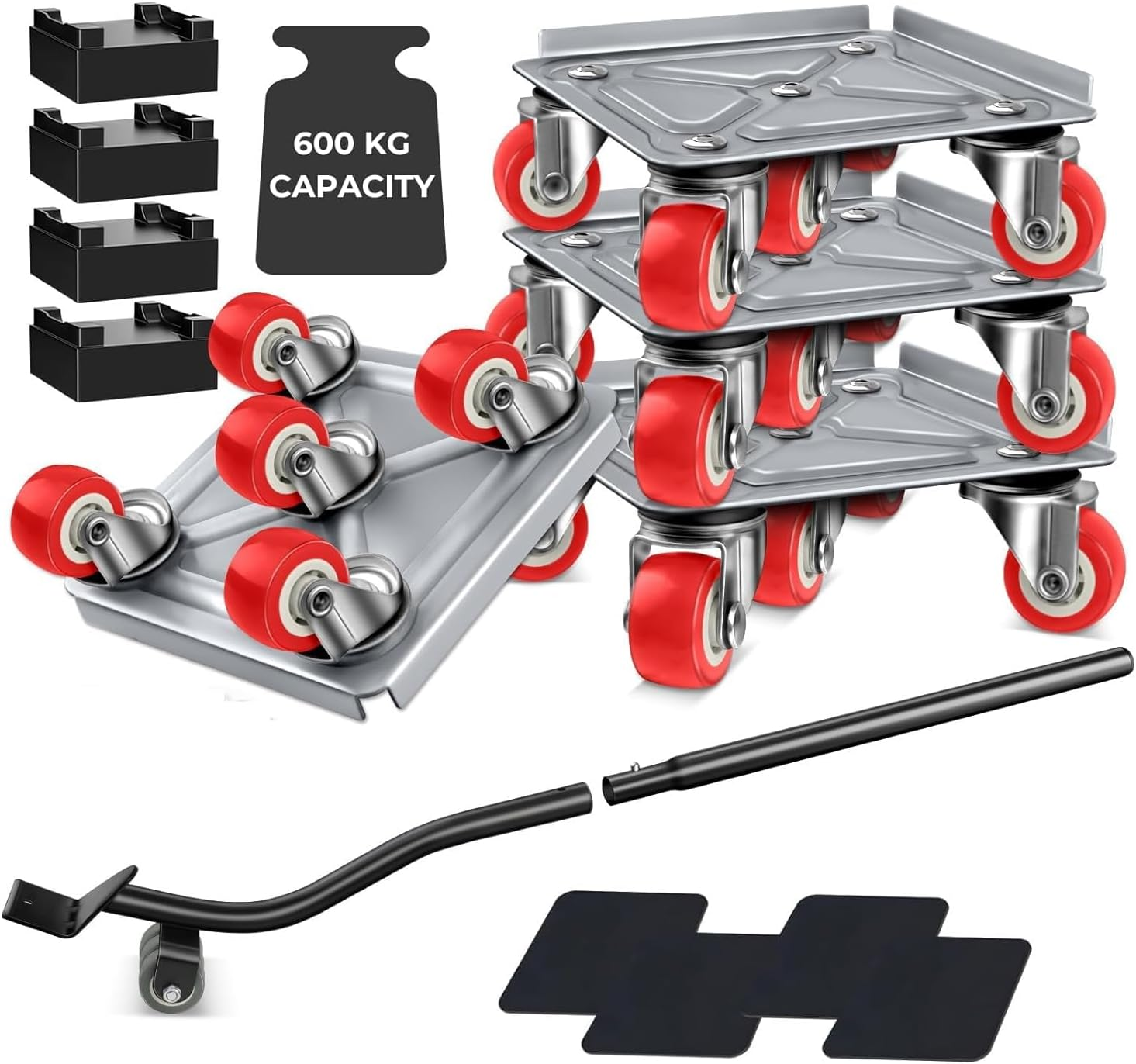 Rukoy Heavy Furniture Lifter Moving Tool Set - Carbon Steel Furniture Lifter 1322LBS Capacity - Heavy Duty Furniture Moving Wheels Rollers Tools for Bed, Sofa, Wardrobe, Table, Refrigerator image number 3