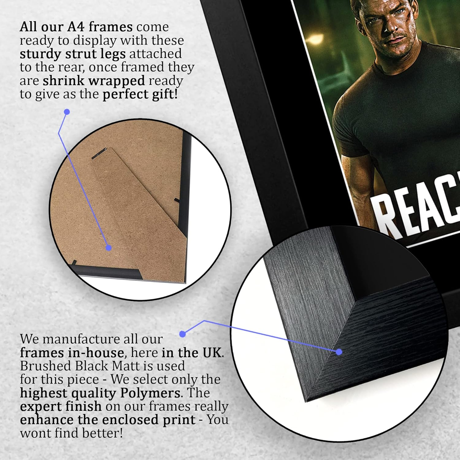 HWC Trading FR A4 Alan Ritchson Jack Reacher Gifts Printed Signed Autograph Picture for TV Show Fans - A4 Framed image number 4