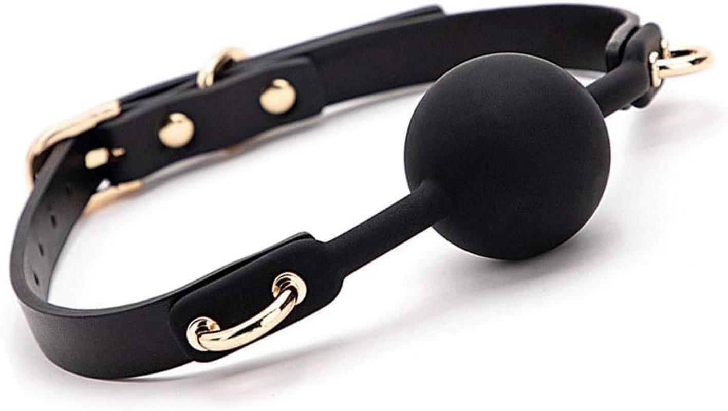 Black Belt Silicone Open Breathable Mouth Ball Silicone Ball Couple Game Props Bed Entertainment Tool Couple Set image number 3