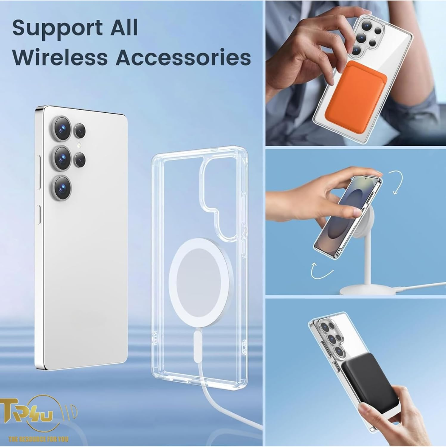 TR4U the Resource for You Clear Magnetic Case Compatible with Samsung Galaxy S25 Ultra [Anti-Yellowing][Military Grade Drop Protection], Hard Back Cover, Compatible with Magsafe Accessories (2025) image number 5