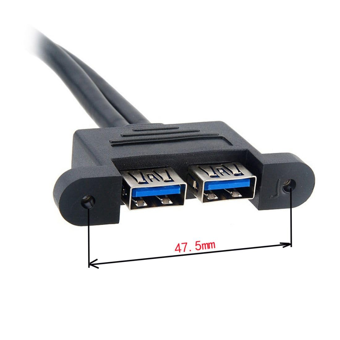 Chenyang Dual Port USB 3.0 Panel Type to Motherboard 20Pin 19Pin 5Gbps Cable 50Cm image number 1