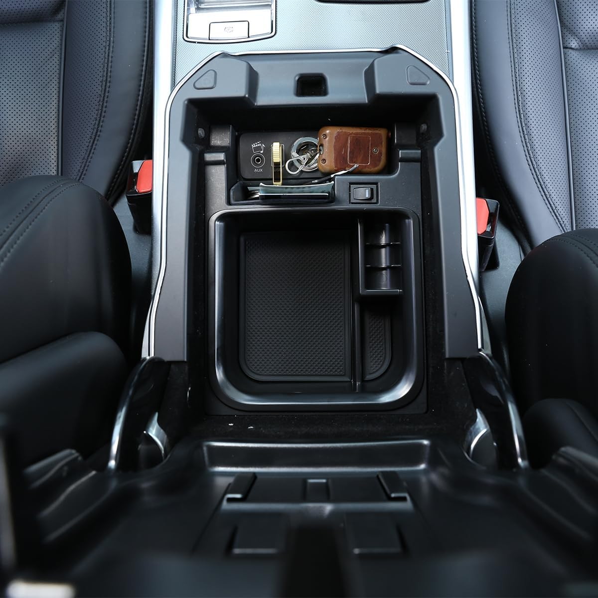 For Land Rover Range Rover Vogue/Sport 2013-2017 ABS Car Center Console Armrest Storage Box Phone Tray Glove Organizers Box,With Refrigerator image number 6