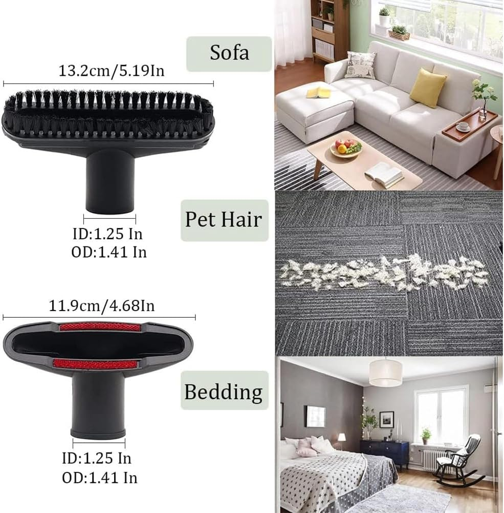 Synpinya 1 1/4Inch Vacuum Spare Parts Accessories and Attachments, Household Cleaning Vacuum Brush Attachment Nozzle Flexible Crevice Tool