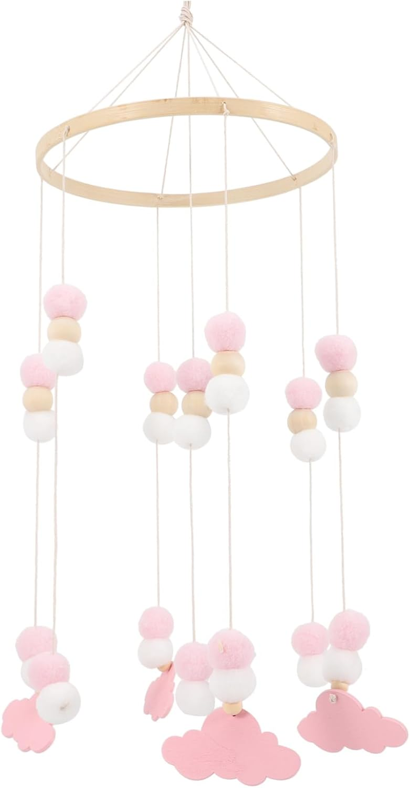 Mobile Wind Chime with Felt Balls Cute Elephant Crib Pendant for Nursery Decoration Safe Hanging for Room Promotes Hand Eye Coordination and Visual Development image number 2