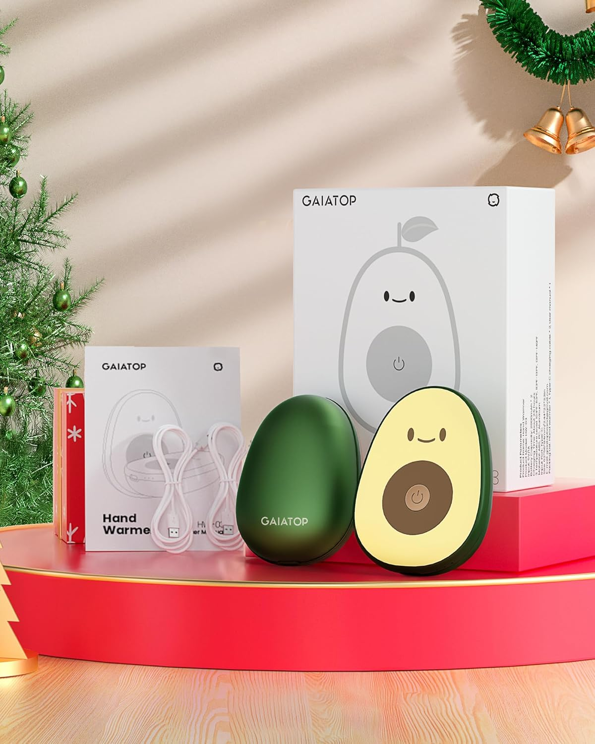 Gaiatop Hand Warmers Rechargeable 2 Pack, 3 Settings Fast Heating Avocados Shape, Electric Portable Pocket Heater, Reusable Hot Hands Gifts for Women Men Outdoor Camping Hunting Golf image number 6