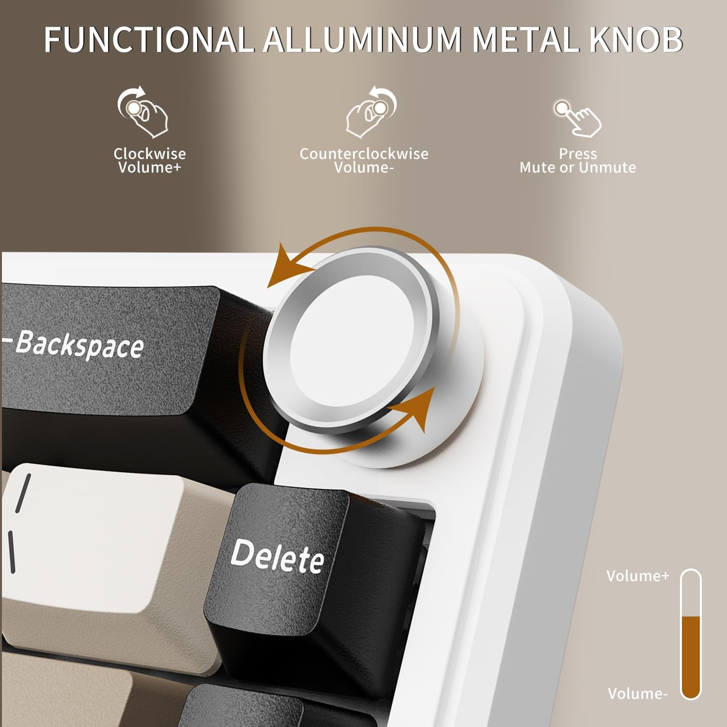 ATTACK SHARK X66 Wireless Mechanical Gaming Keyboard with Knob,Tri Mode USB-C/BT5.0/2.4G Gasket Mounted 60% RGB Gaming Keyboard 66Keys,Pbt Keycap, Hot Swappable Custom Strawberry Switch(Cheese White) image number 4