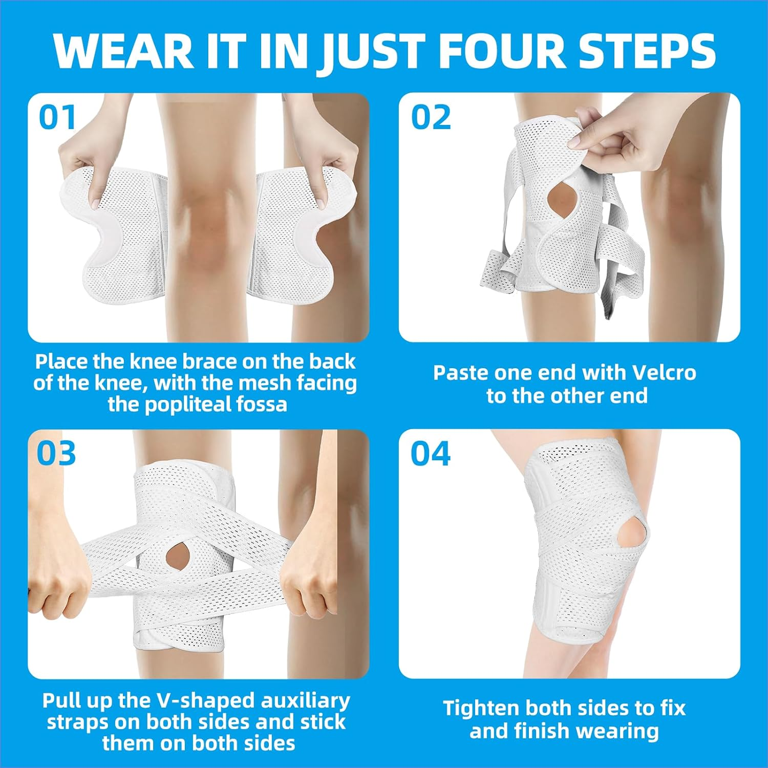Knee Brace for Men and Women,Knee Support for Basketball, Soccer, Volleyball, and Fitness,Relief from Knee Pain and Prevents Sports Injuries,Adjustable Knee Wrap (M)