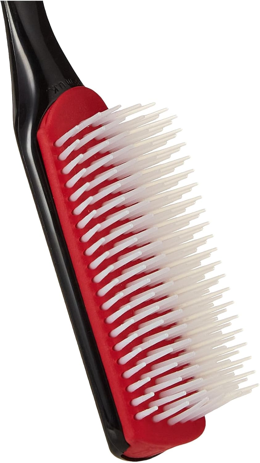 Denman D3 Original Styler 7 Row Nylon Bristles Hair Brush, Black/Red image number 4