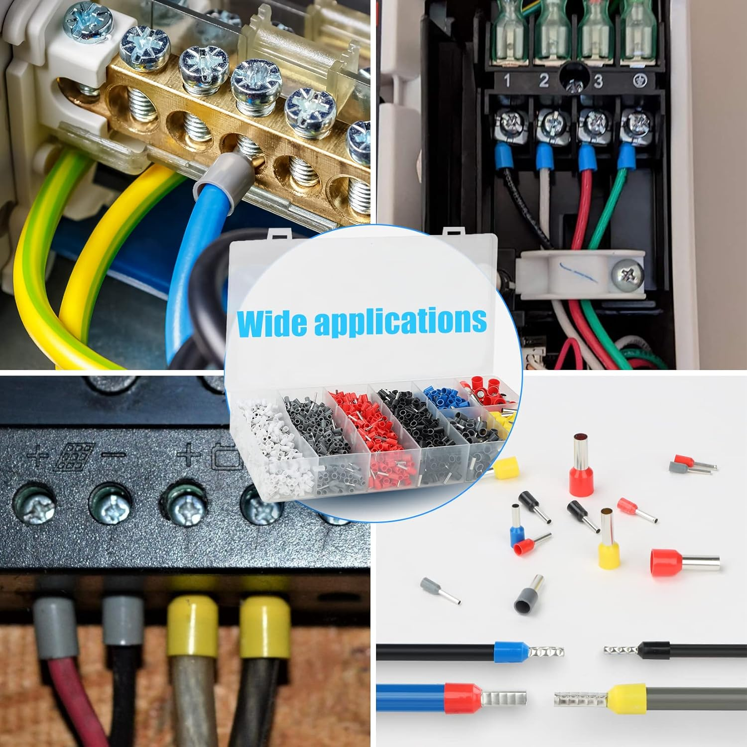 SHALL Crimper Tool, 1800-Piece Wire Ferrule Kit with Wire Stripper, Self-Adjustable Ratchet Wire Crimper Kit for Electricians, for AWG 28-7 (0.08-10Mm&sup2;) Electrical Wire Connectors, Carry Bag Included image number 2