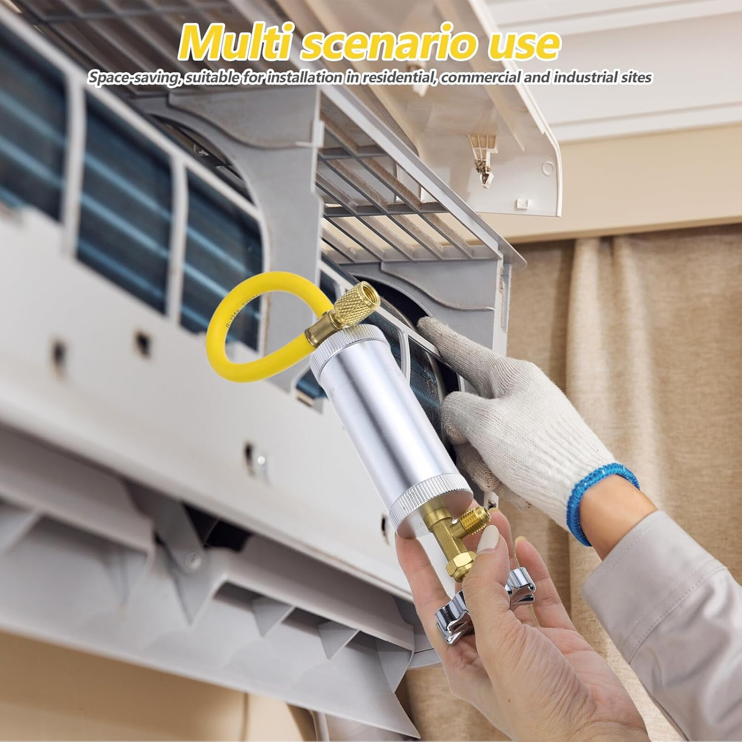 Gatuida Ac Oil Injector Tool for Automotive Refrigerant Oil Charging with Snap Quick Coupler, Precision Dye Injection Pump for Car Air Conditioning System Leak Detection And