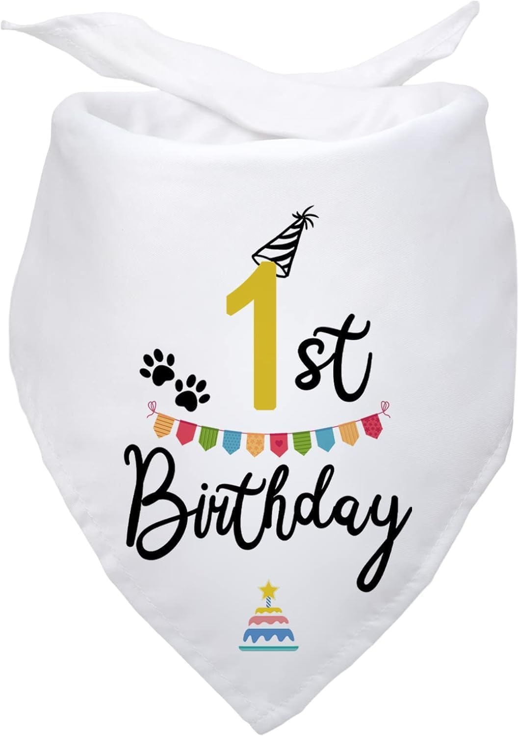 Dog Birthday Bandana Dog Birthday Party Supplies Pet Dog Lover Gifts Happy Birthday Triangle Scarf for Pet Puppy 1St Birthday Party Decoration (White, One Size) image number 3