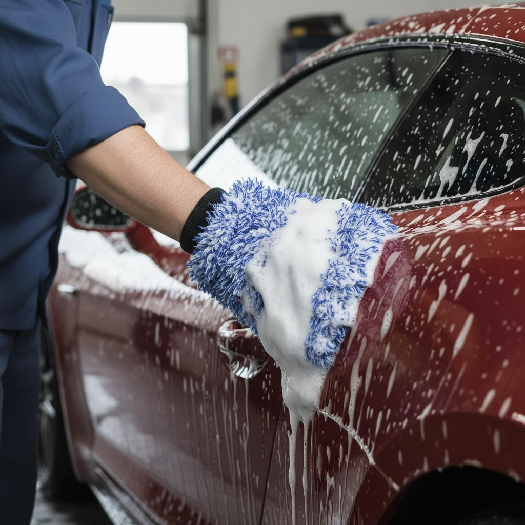 Car Wash Mitt 2 Pack, Premium Microfiber Car Wash Gloves, Scratch Free Wash Mitt for Cars, Super Absorbent, Machine Washable-Ruibex image number 2