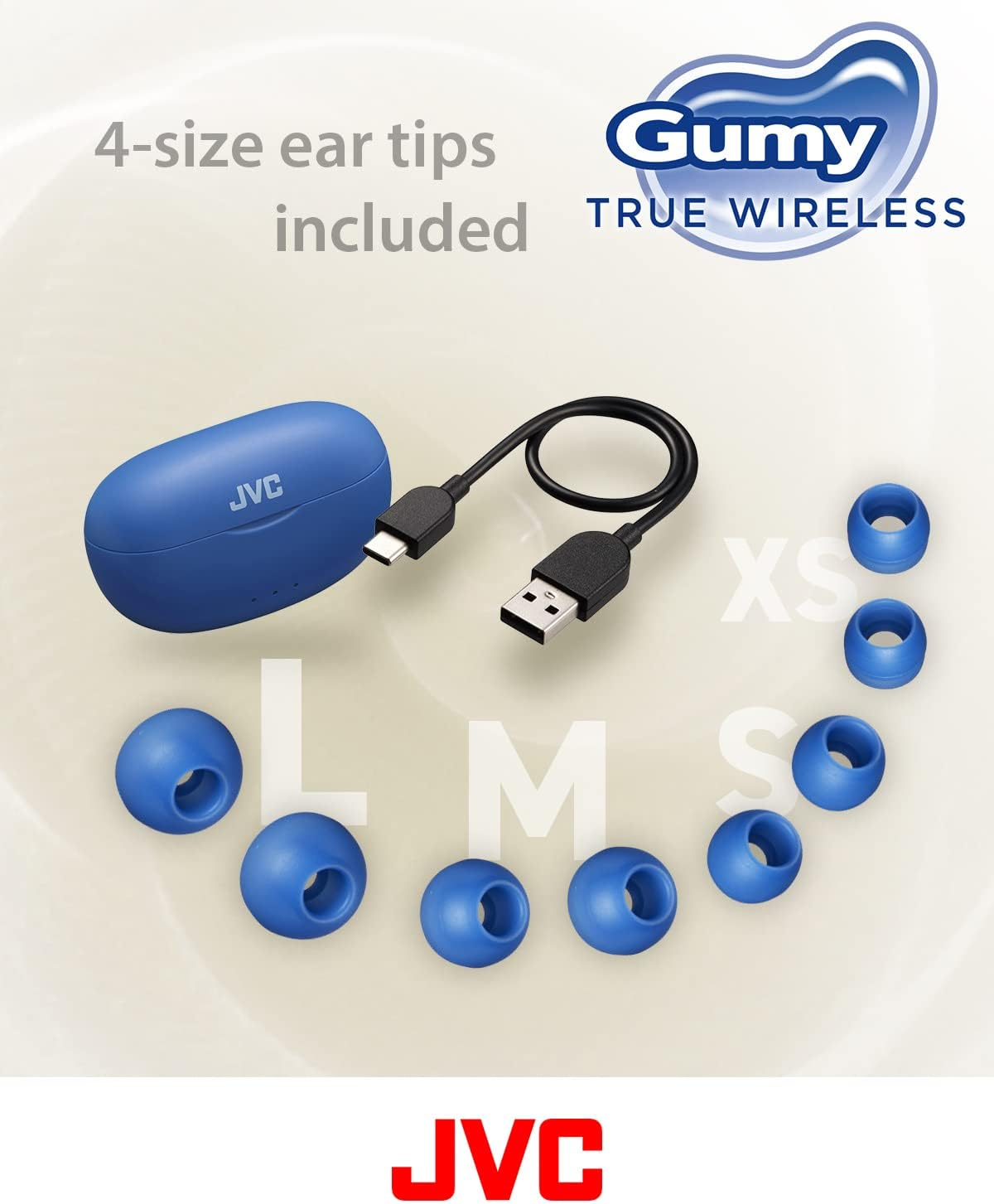 JVC HA-Z77T Gumy True Wireless Bluetooth Earbuds (Blue) image number 3